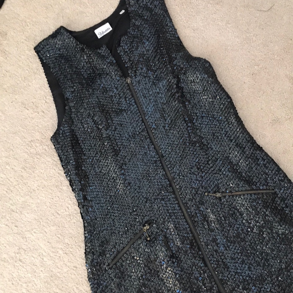 Vintage sequin zip up dress